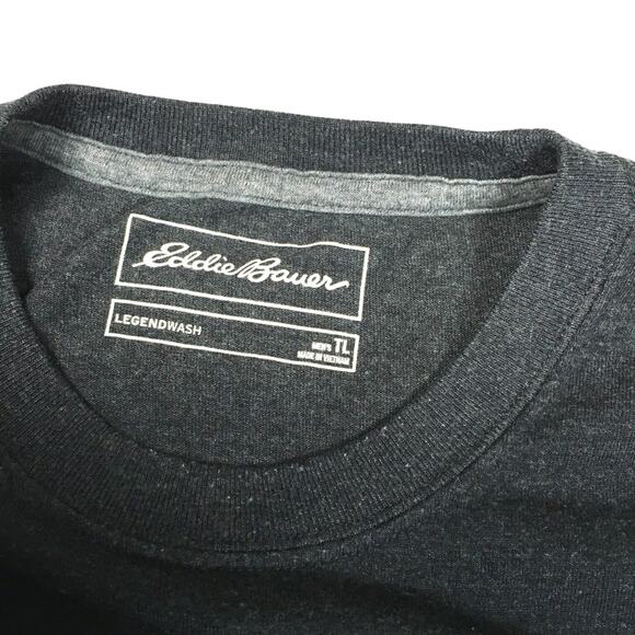 Eddie Bauer T-Shirt Legend Wash Short Sleeve Grey‎ Mens Large Tall Crewneck Tee - Picture 2 of 9
